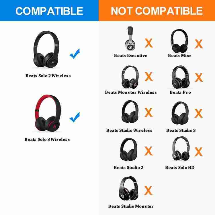SYGA Extra Thick Replacement Earpads for Beats Solo 2 3 Ear Pads for Beats Solo 2 3 Wireless ON Ear Headphones Soft Leather Luxury Memory Foam Strong Adhesive Blue Over The