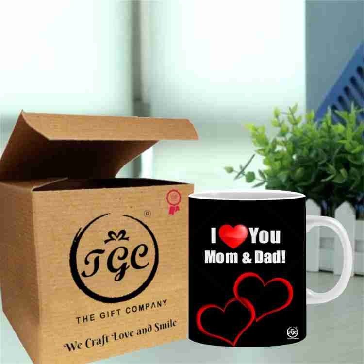 PICTURE GIFT  I LOVE MOM DAD printed premium quality mug, Parent's Day  Ceramic Coffee, Gift For Anniversary, father and mother birthday mug, ceramic coffee mug, coffee mug, tea mug, handle mug