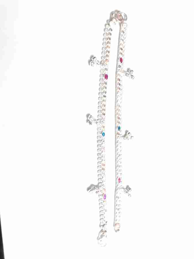 jewelleryhut Silver Anklet for baby boys and baby girls pair of 1