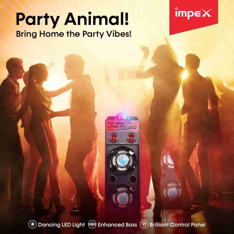 Buy IMPEX S T100 A STAGE SPEAKER WITH DJ LIGHT WIRELESS MIC PARTY