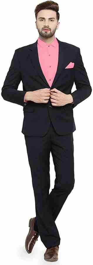 Black coat pant sales with pink shirt