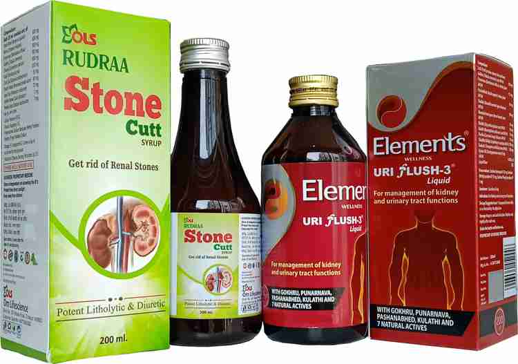 Rudraa Stone Cutt kidney stone ayurvedic medicine and ELEMENTS WELLNESS Uri Flush 3 Liquid Price in India Buy Rudraa Stone Cutt kidney stone ayurvedic medicine and ELEMENTS WELLNESS Uri Flush 3