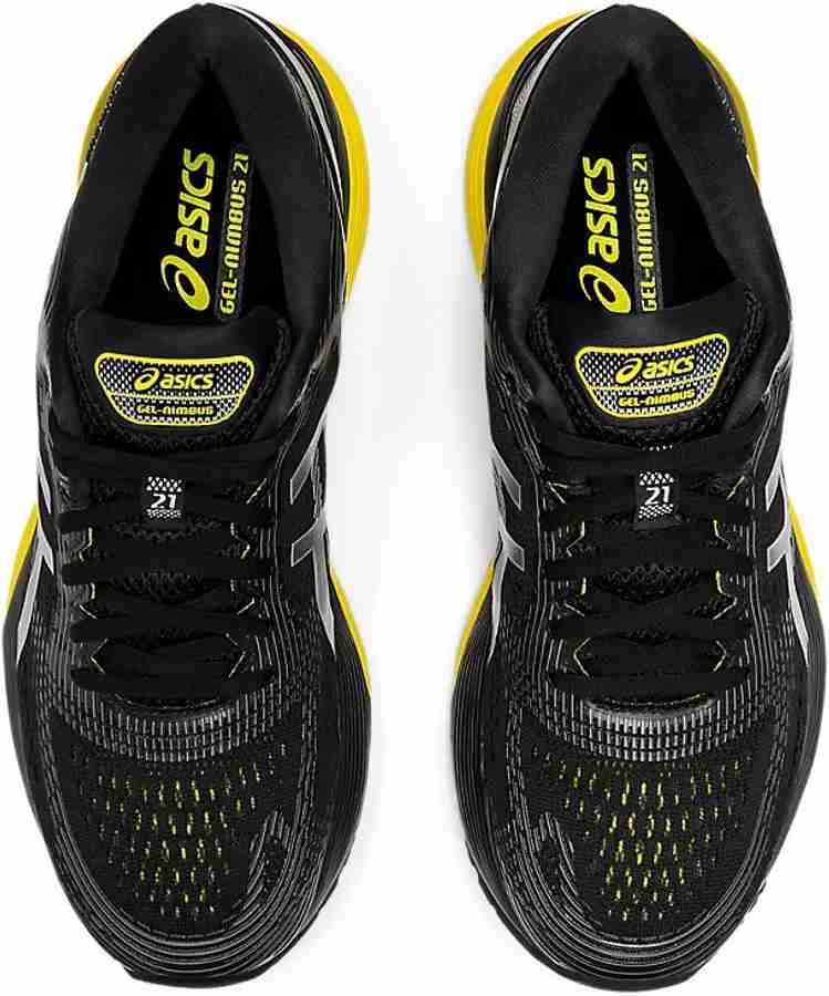 Asics gel nimbus 21 men's shoes black/lemon spark hot sale