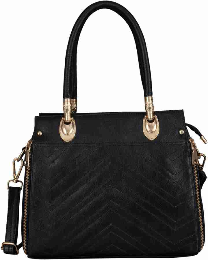 BRAND LEATHER Black Hand held Bag Women Genuine Leather Satchel Handbag Shoulder Purse Crossbody Bag BLACK Price in India Flipkart