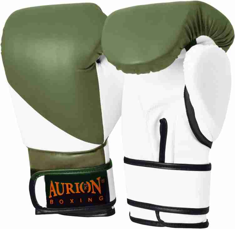 Aurion Pro Style 10 Oz Training Boxing Gloves OLIVE GREEN WHITE 10 oz Boxing Gloves