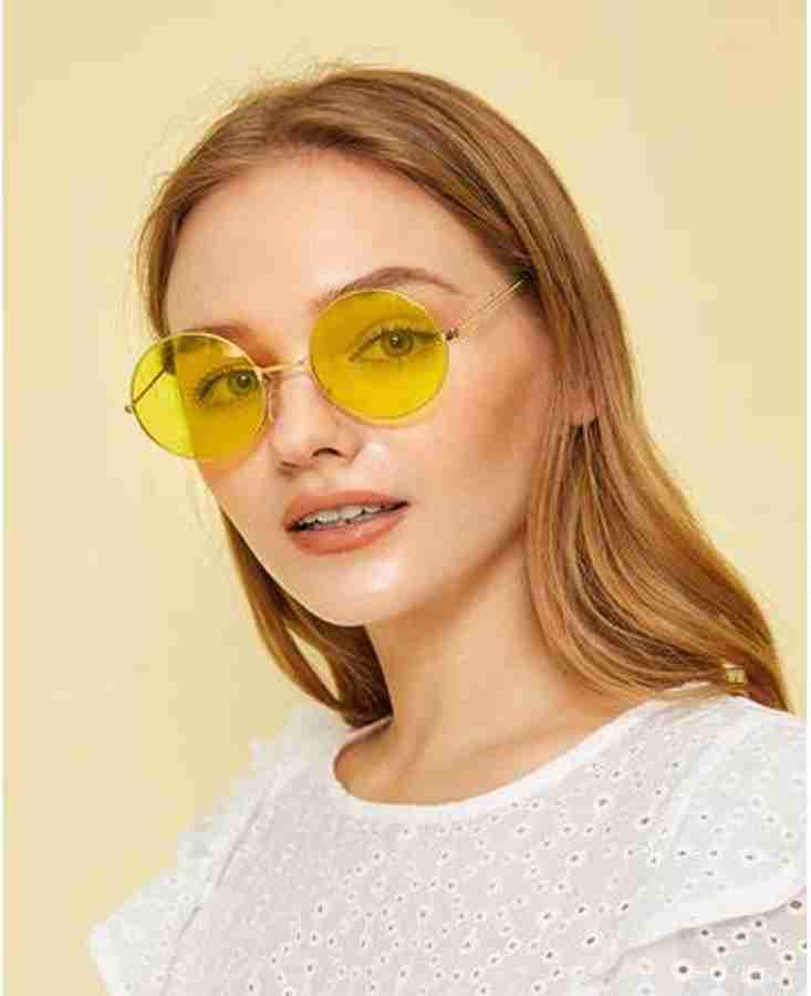 Yellow round sunglasses outlet