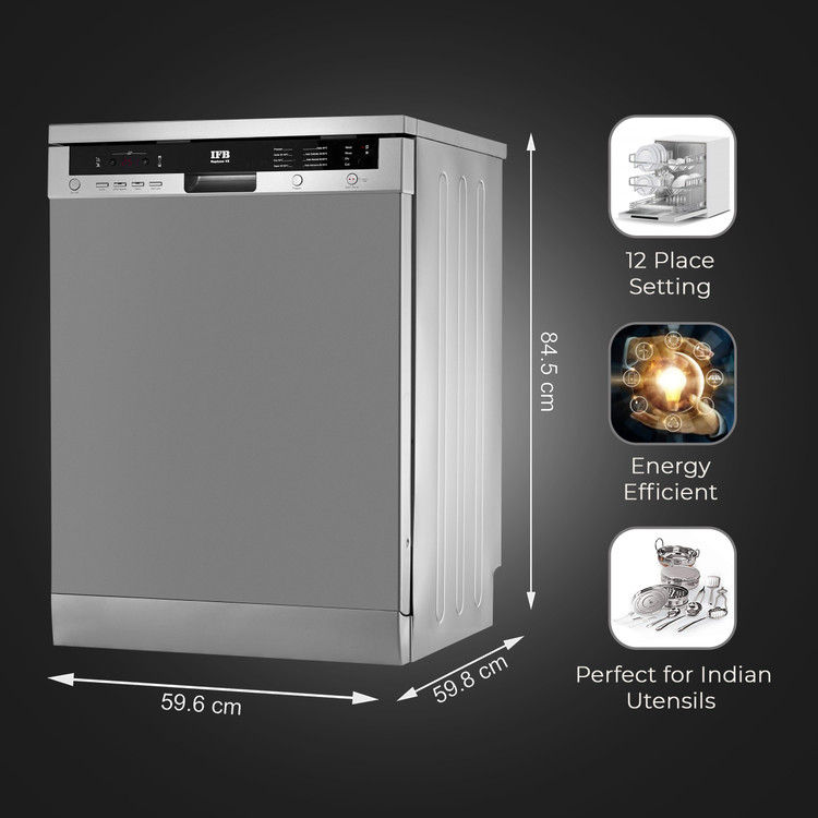 IFB Neptune VX Free Standing 12 Place Settings with Germ Free Hygienic Wash Made for Indian Kitchens Steam Drying Energy Efficient Dishwasher Price in India Buy IFB Neptune VX Free Standing 12
