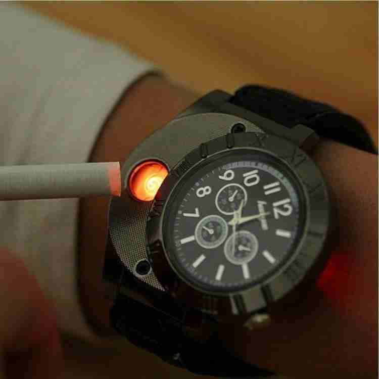 Ala Flame METAL New Innovative Lighter Watch Premium Black Lighter USB Electronic Watch Windproof Flameless Cigarette Men s Lighter Watches Cigarette Lighter Price in India Buy Ala Flame METAL New Inn...