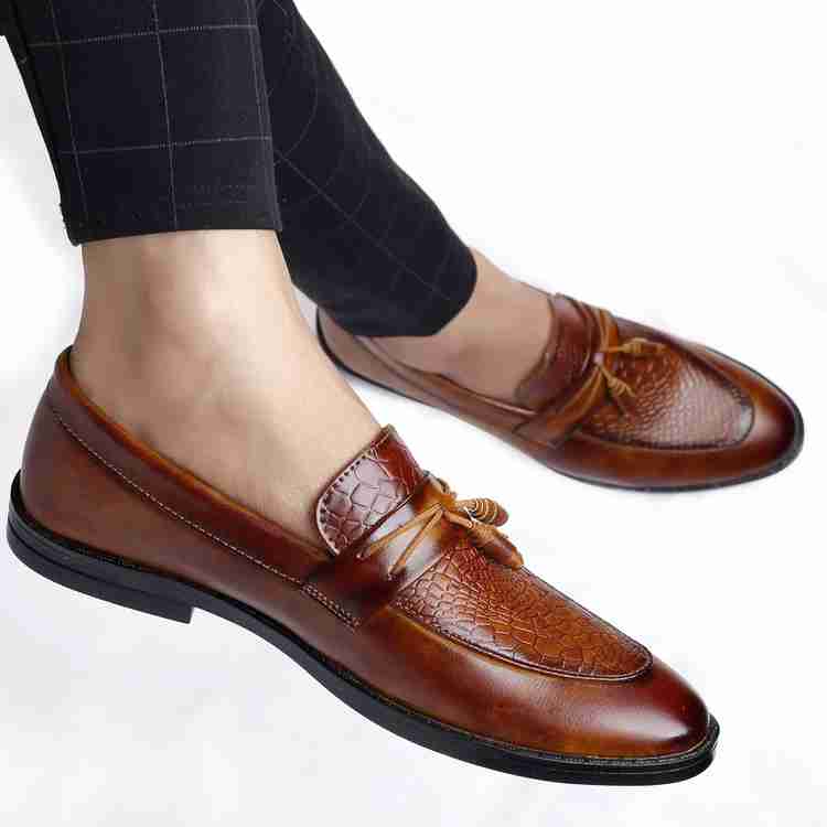 YUVRATO BAXI Men s Stylish Casual Faux Leather Slip On Shoes Party