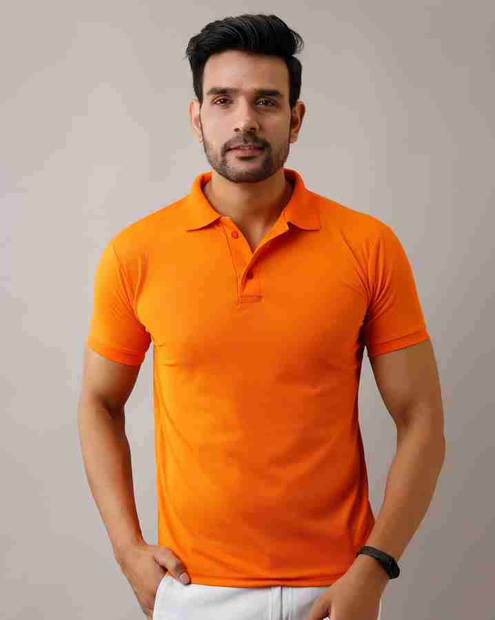 Mens orange polo shirt cheap