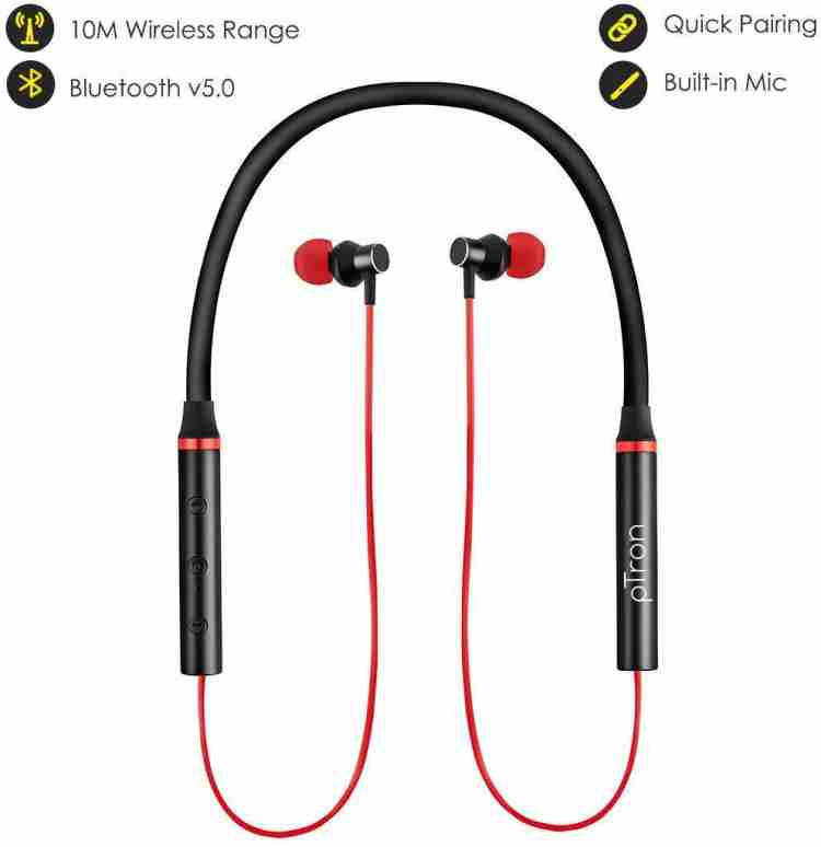 PTron Tangent Beats wireless neckband Bluetooth without Mic Price in India Buy PTron Tangent Beats wireless neckband Bluetooth without Mic Online PTron Flipkart