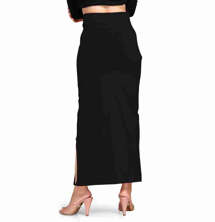 SCUBE DESIGNS Pleated Saree Shapewear Silhoutte Black (XL) Lycra Blend  Petticoat Price in India - Buy SCUBE DESIGNS Pleated Saree Shapewear  Silhoutte Black (XL) Lycra Blend Petticoat online at