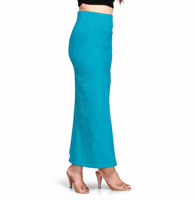 SCUBE DESIGNS Women Saree Shapewear Light Blue (XL) Lycra Blend