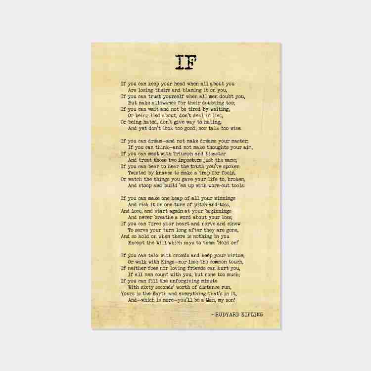  Inspirational IF Poem Print Positive If You Can