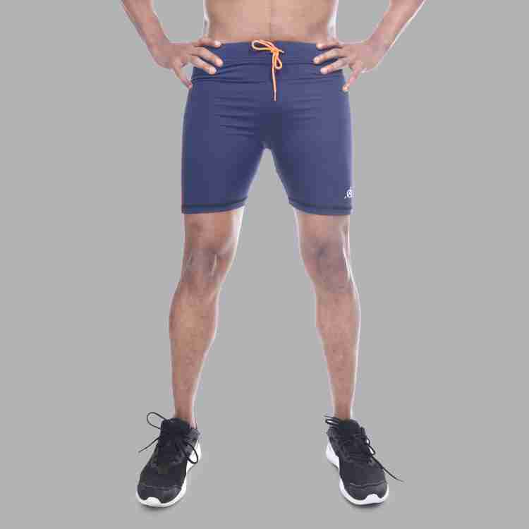 Ambition Solid Men Blue Compression Shorts - Buy Ambition Solid