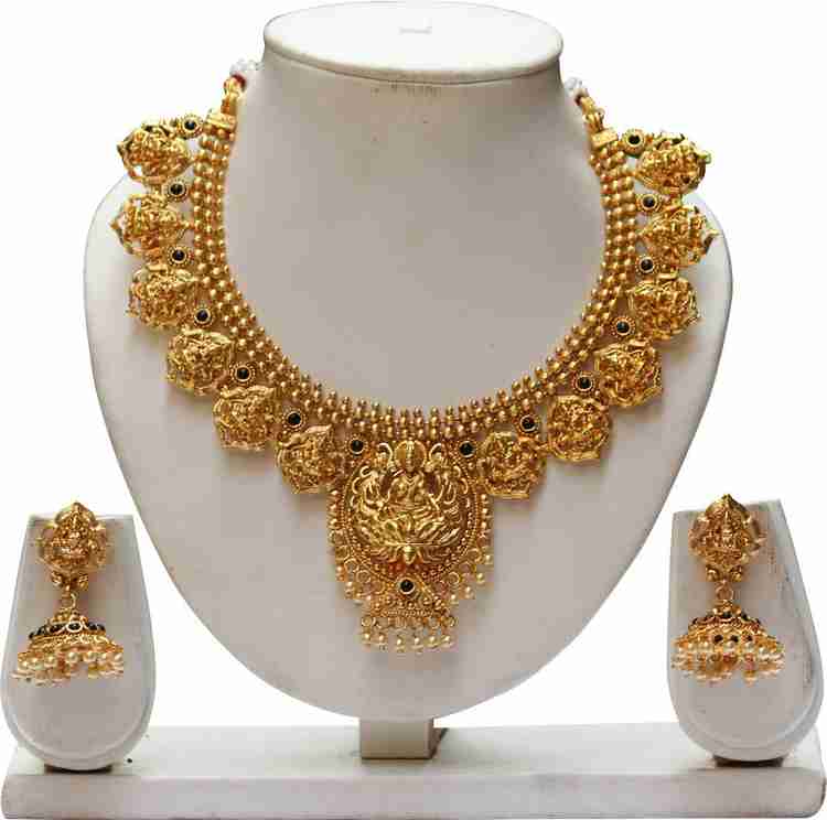 Swarajshop Copper Gold plated Gold Jewellery Set Price in India Buy Swarajshop Copper Gold plated Gold Jewellery Set Online at Best Prices in India Flipkart