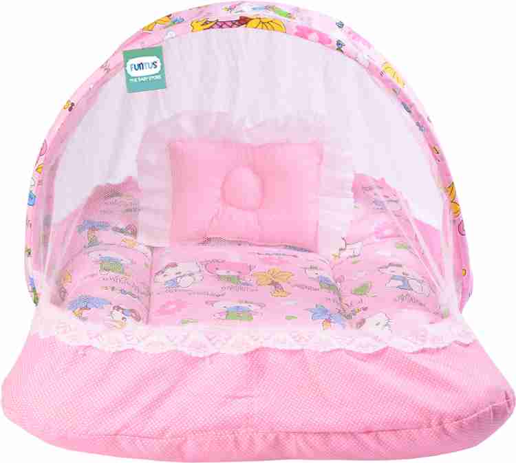 Funtus New Born Baby Mosquito Net Bed With Cushioned Pillow And Sleeping Bag Standard Baby Bed Price in India Buy Funtus New Born Baby Mosquito Net Bed With Cushioned Pillow And