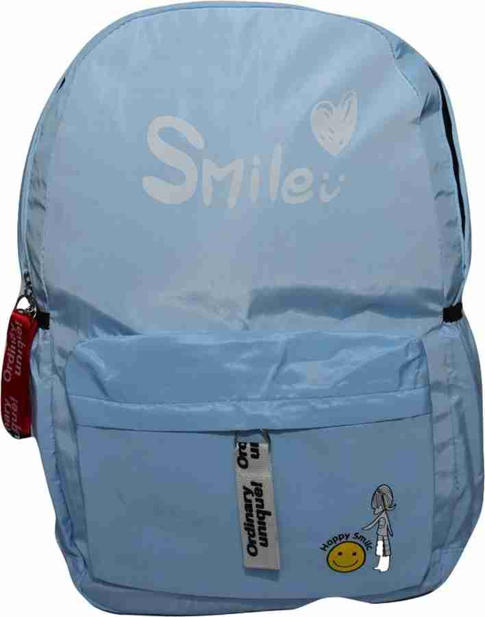 Family collection Smiley Face Solid Light Sky Pithu Bag For College 25 L Laptop Backpack Sky Price in India Flipkart