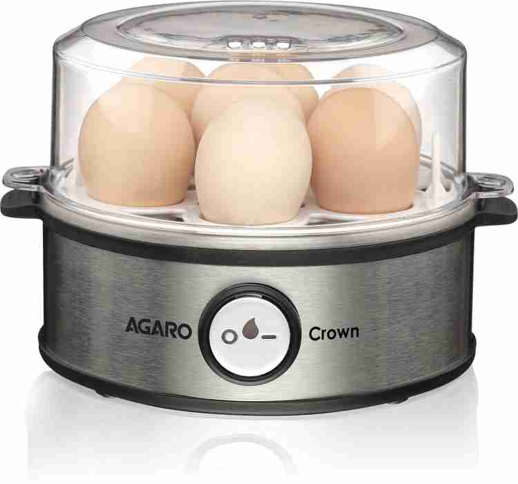 AGARO CROWN EGG BOILDER 360 WATTS WITH STEEL BASE BPA FREE LID Steel 33431 Egg Cooker Price in India Buy AGARO CROWN EGG BOILDER 360 WATTS WITH STEEL BASE