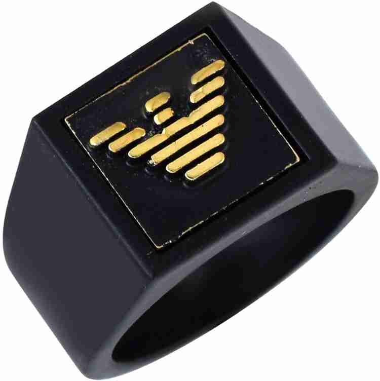 Armani black ring hot sale