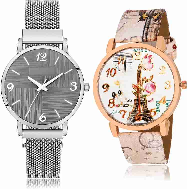 TIMENTER combo watch Analog Watch For Girls Buy TIMENTER combo watch Analog Watch For Girls New Heart Magnet Chain And Paris Eiffel Tower 2 Watch Combo For Girls And