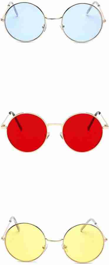Buy neel work Round Sunglasses Yellow, Red, Blue For Men & Women Online @ Best  Prices in India