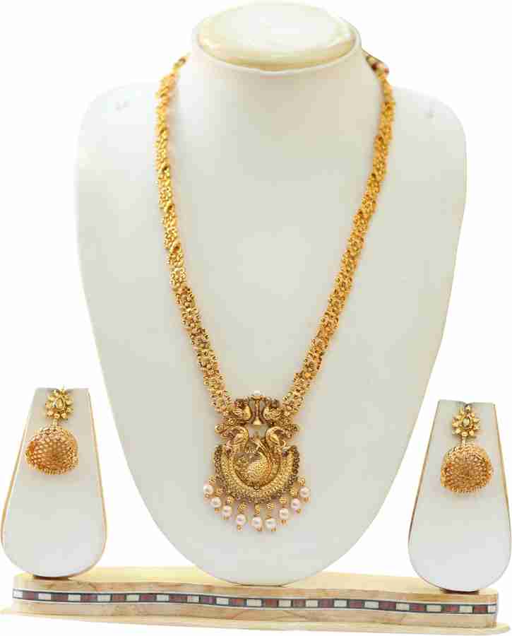Swarajshop Alloy Gold plated White Jewellery Set Price in India Buy Swarajshop Alloy Gold plated White Jewellery Set Online at Best Prices in India Flipkart