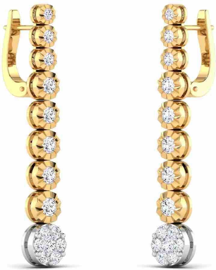 LORDS JEWELS miracle Diamond Danglers Yellow Gold 14kt Diamond