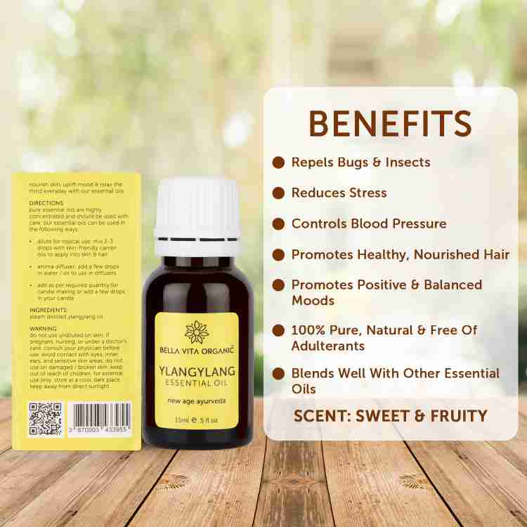 Bella vita organic Natural Essential Oils Combo Pack for Skin care Aromatherapy Home Candle Soap Making and Fragrance of Ylang Ylang Peppermint Basil Neroli Lemon Grass and Lavender Set of 6 Price