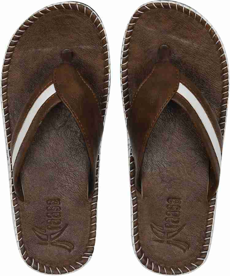 Kraasa Men Men Synthetic Leather Chappal Camel Slippers Buy