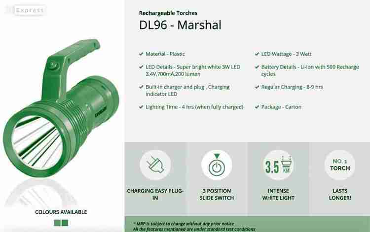 Eveready torch on sale dl 96