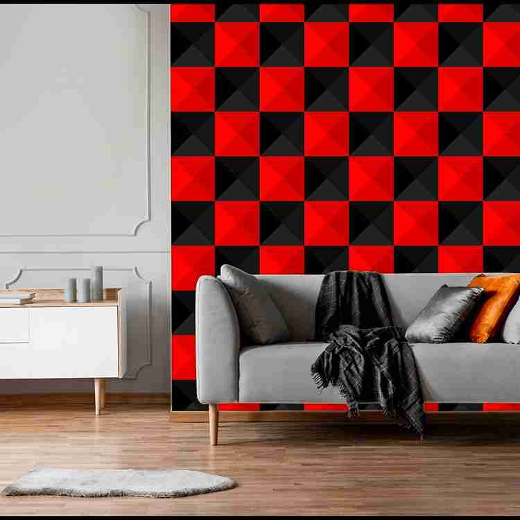 Guru Production Decorative Black Red Wallpaper Price in India