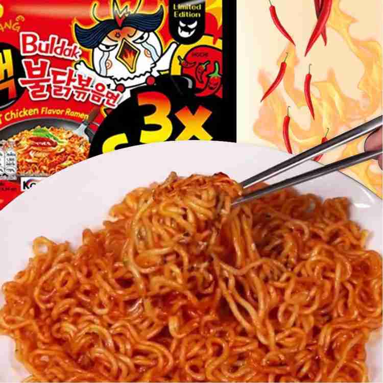 Samyang Buldak Fire Checken 3x Spicy (Pack of 10) Instant Noodles  Non-vegetarian Price in India - Buy Samyang Buldak Fire Checken 3x Spicy  (Pack of 10) Instant Noodles Non-vegetarian online at