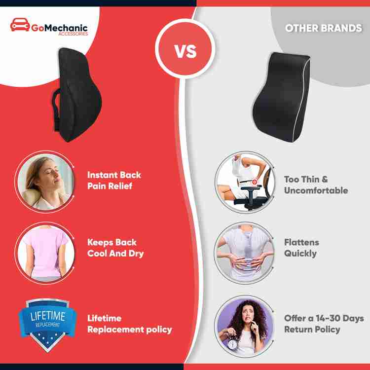 GoMechanic Orthopaedic Lumbar Support Memory Foam Cushion Back
