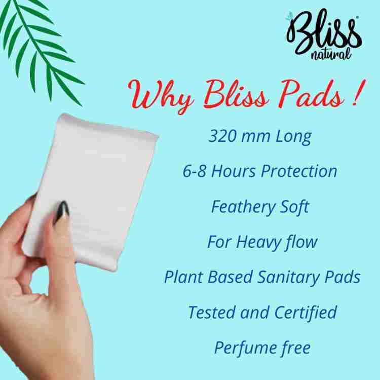 BlissNatural ORGANIC COTTON PADS FOR WOMEN 320mm (XXL) Sanitary Pad, Buy  Women Hygiene products online in India