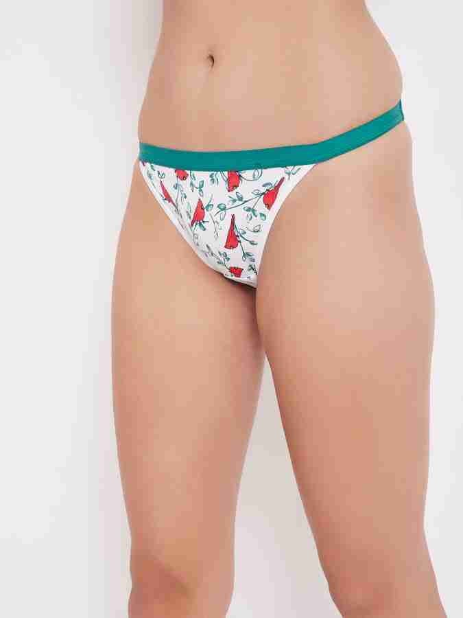 Clovia Low Waist Cherry Print Bikini Panty In White (3XL)