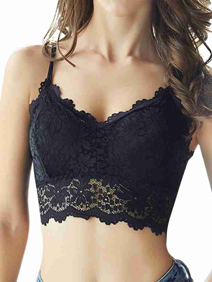 Shihen Women Lace Bralette Padded Wire Free Crop Top Style Tube
