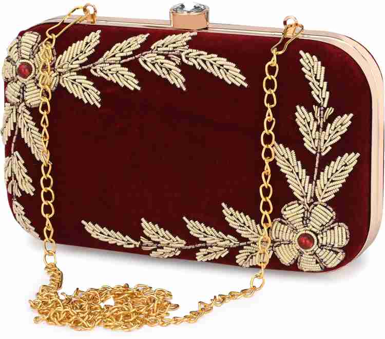 FOR THE BEAUTIFUL YOU Party Casual Maroon Clutch Maroon Price in India Flipkart