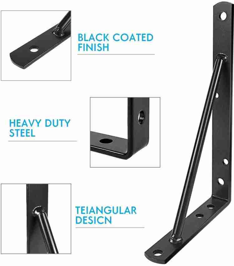 Folding Shelf Brackets, Heavy Duty Metal Steel Collapsible Shelf Bracket,  DIY Triangle Hinge Wall Mounted Brackets