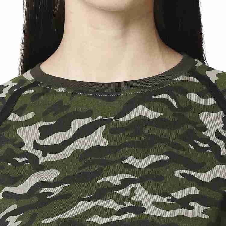 Sedna Africa cut out braided back and 3/4 sleeve printed top, Army green