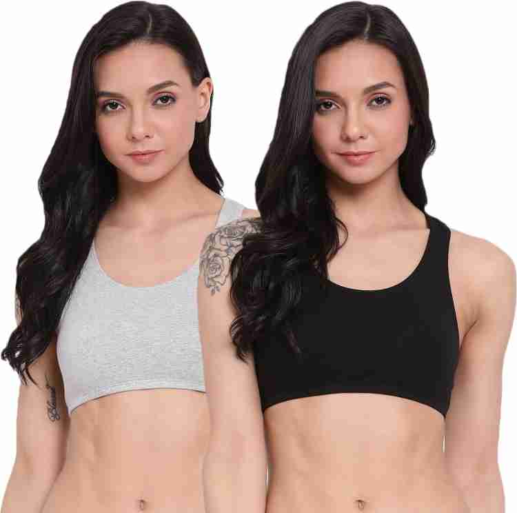 Buy Lyra Women's Non-Padded Sports BRA-531 Sports Bra 531_2PC_Grey  BABYPINK_M Online In India At Discounted Prices