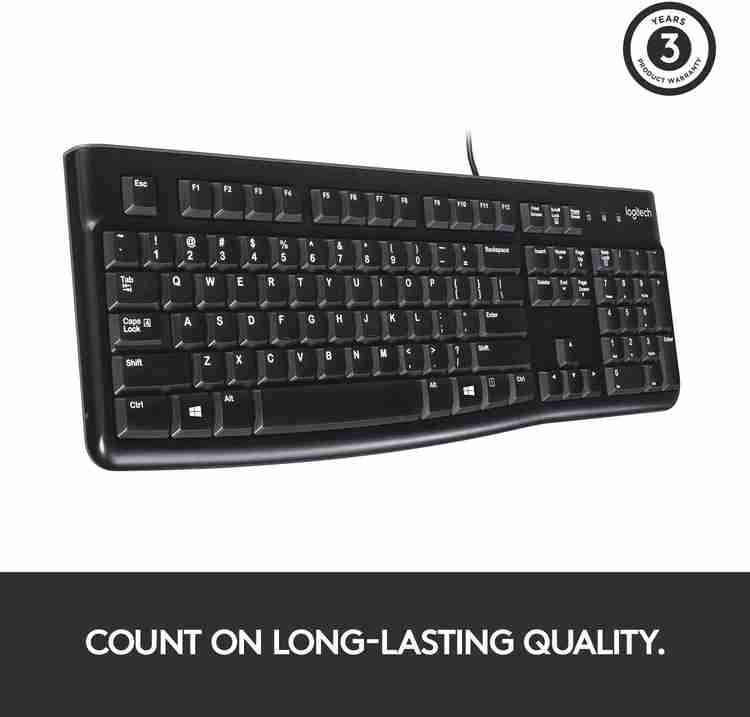 Logitech K120 Full Size Spill Resistant Curved Space Bar Wired
