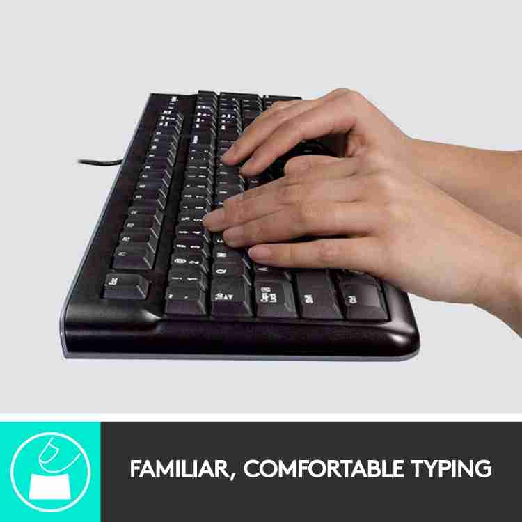 Logitech K120 Full Size Spill Resistant Curved Space Bar Wired