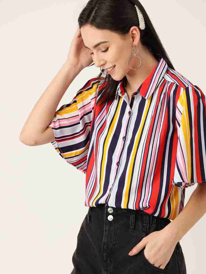 Dressberry Women Striped Casual Multicolor Shirt Buy Dressberry Women Striped Casual Multicolor Shirt Online at Best Prices in India Flipkart