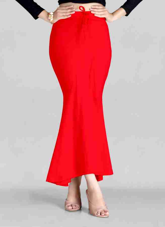 DRESQUE STORE Flared Saree Shapewear Red (S) Lycra Blend Petticoat