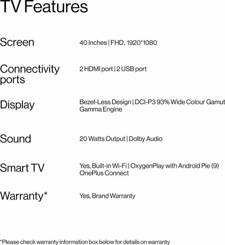 OnePlus lanza la TV 40Y1 de 40 pulgadas en la India, estará disponible en  Flipkart a un precio de lanzamiento de ₹21.999 a partir del 26 de mayo -   News