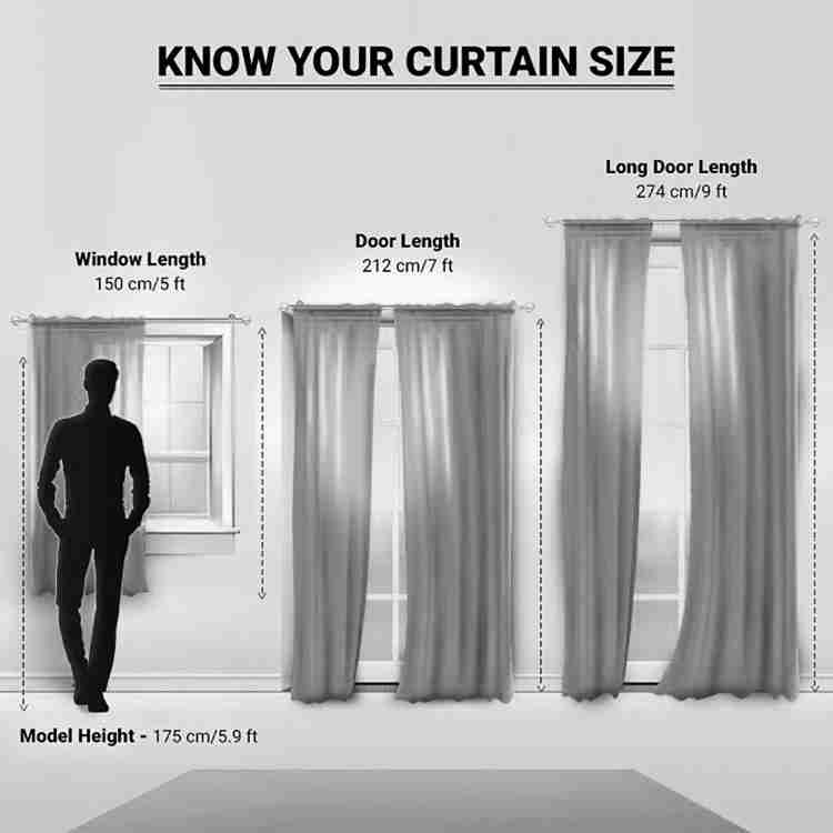 HOMEFLY 200 cm 7 ft Cotton Semi Transparent Door Curtain Single