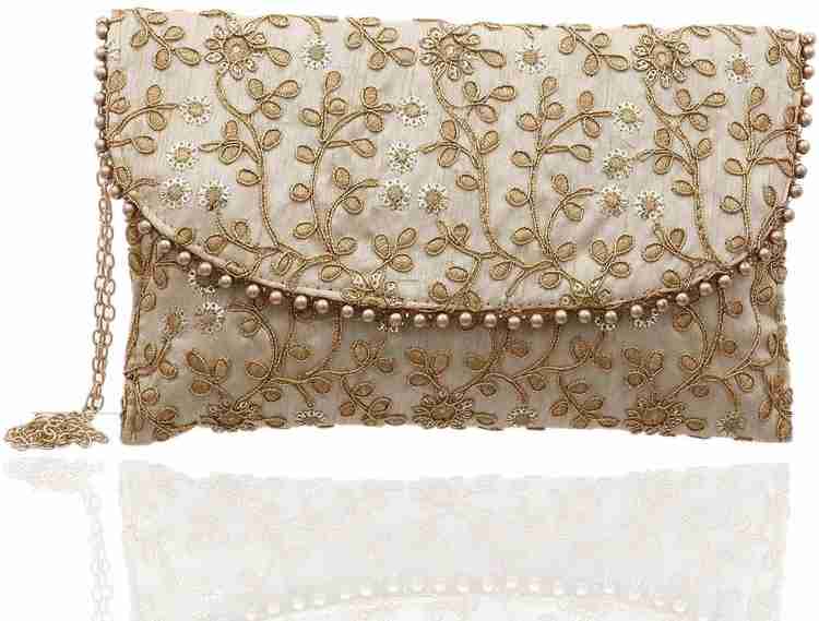 Rupa Home Shopee Beige Sling Bag Women s Handcrafted Embroidered Clutch Bag Purse Handbag for Bridal Casual Party Beige Beige Price in India Flipkart