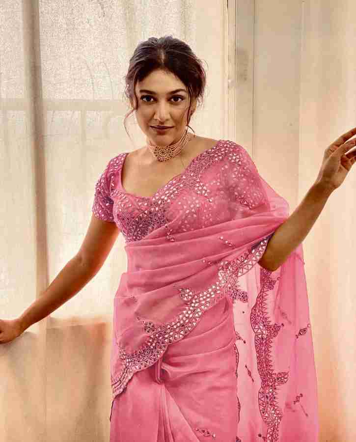 Buy Vinayak Textile Embroidered Embellished Bollywood Organza Pink Sarees Online Best Price In India Flipkart