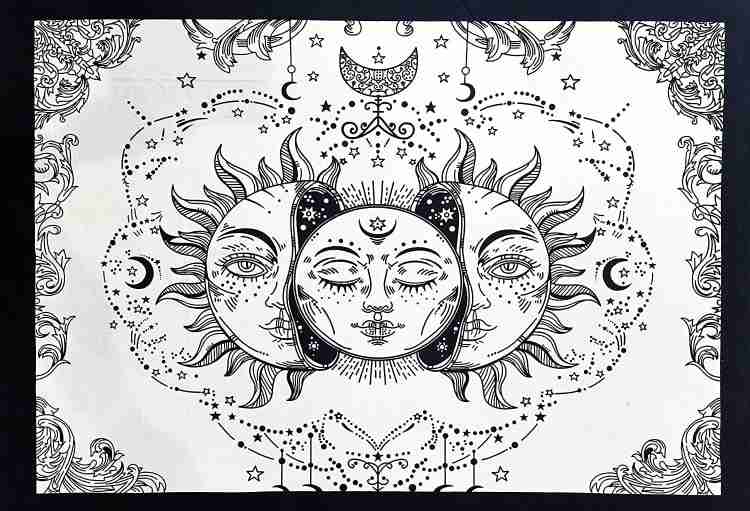 Sun and moon psychedelic on sale
